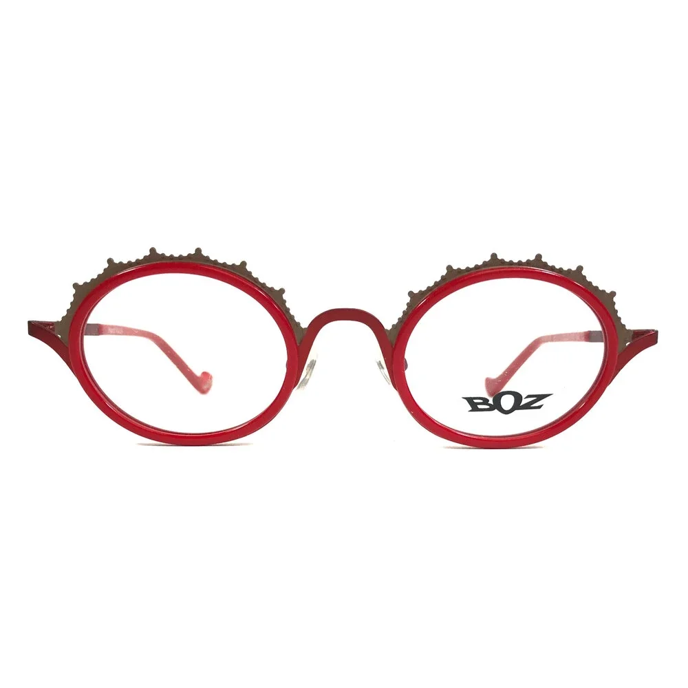BOZ by J.F. Rey Eyeglasses Frames LAMOUR 3090 Shiny Red Taupe Oval 45-23-140